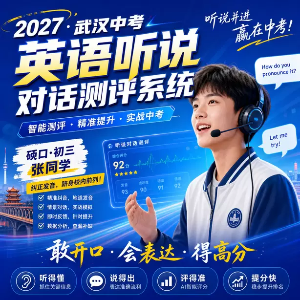 武汉中考听说机考单词听不懂怎么办硚口&middot;初三张同学（纠正发音，跻身校内前列）